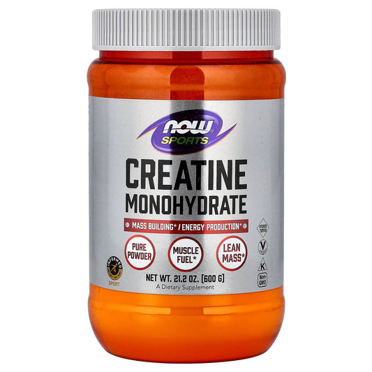 NOW Foods Sports Creatine Monohydrate Powder, 600 g (21.2 oz)