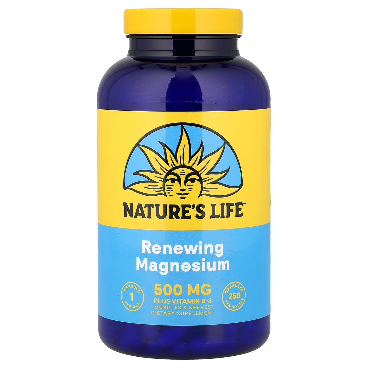 Nature's Life Renewing Magnesium plus Vitamin B-6, 250 Capsules