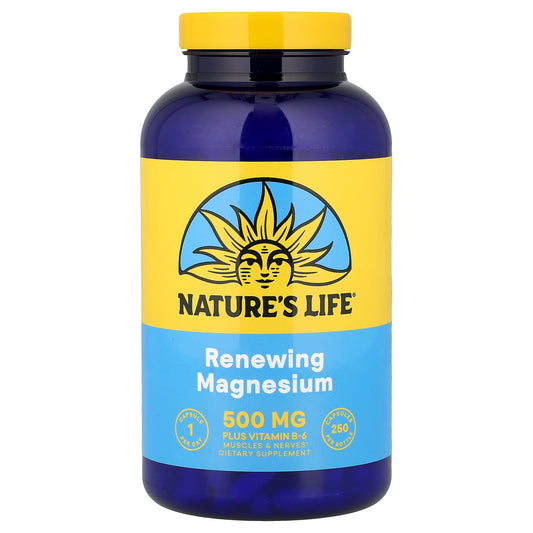 Nature's Life Renewing Magnesium plus Vitamin B-6, 250 Capsules