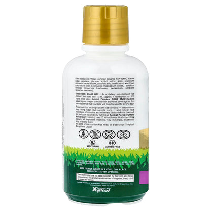 NaturesPlus Animal Parade Gold Multi Liquid, Tropical Berry, 480 ml (16 fl oz) - view 3
