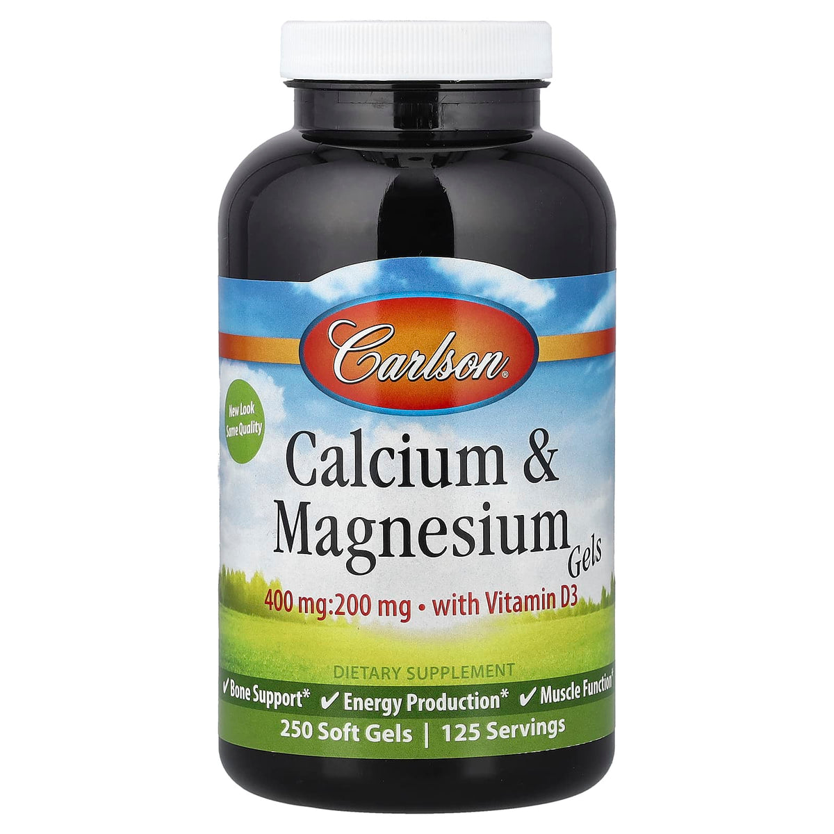 Carlson Calcium & Magnesium Gels with Vitamin D3, 250 Soft Gels — product view
