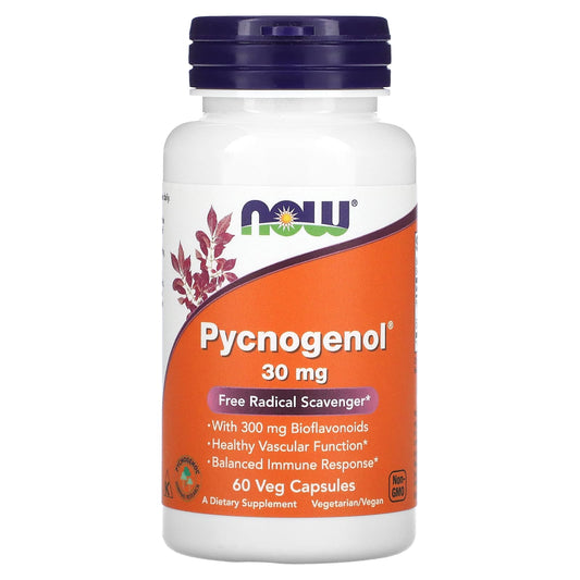 NOW Foods Pycnogenol with Bioflavonoids, 60 Veg Capsules