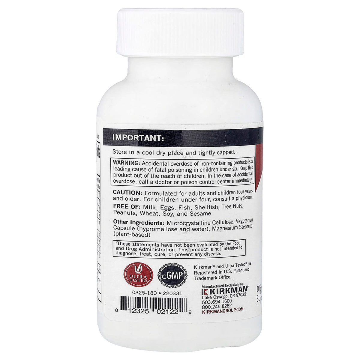 Kirkman Labs Advanced Mineral Support 180 Capsules - view 3