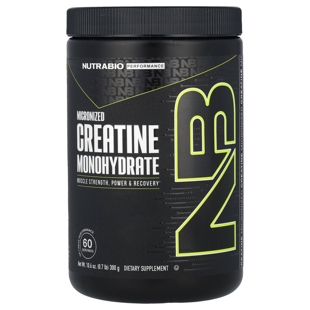 NutraBio Micronized Creatine Monohydrate, 300 g (10.6 oz)