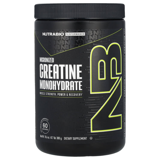 NutraBio Micronized Creatine Monohydrate, 300 g (10.6 oz)
