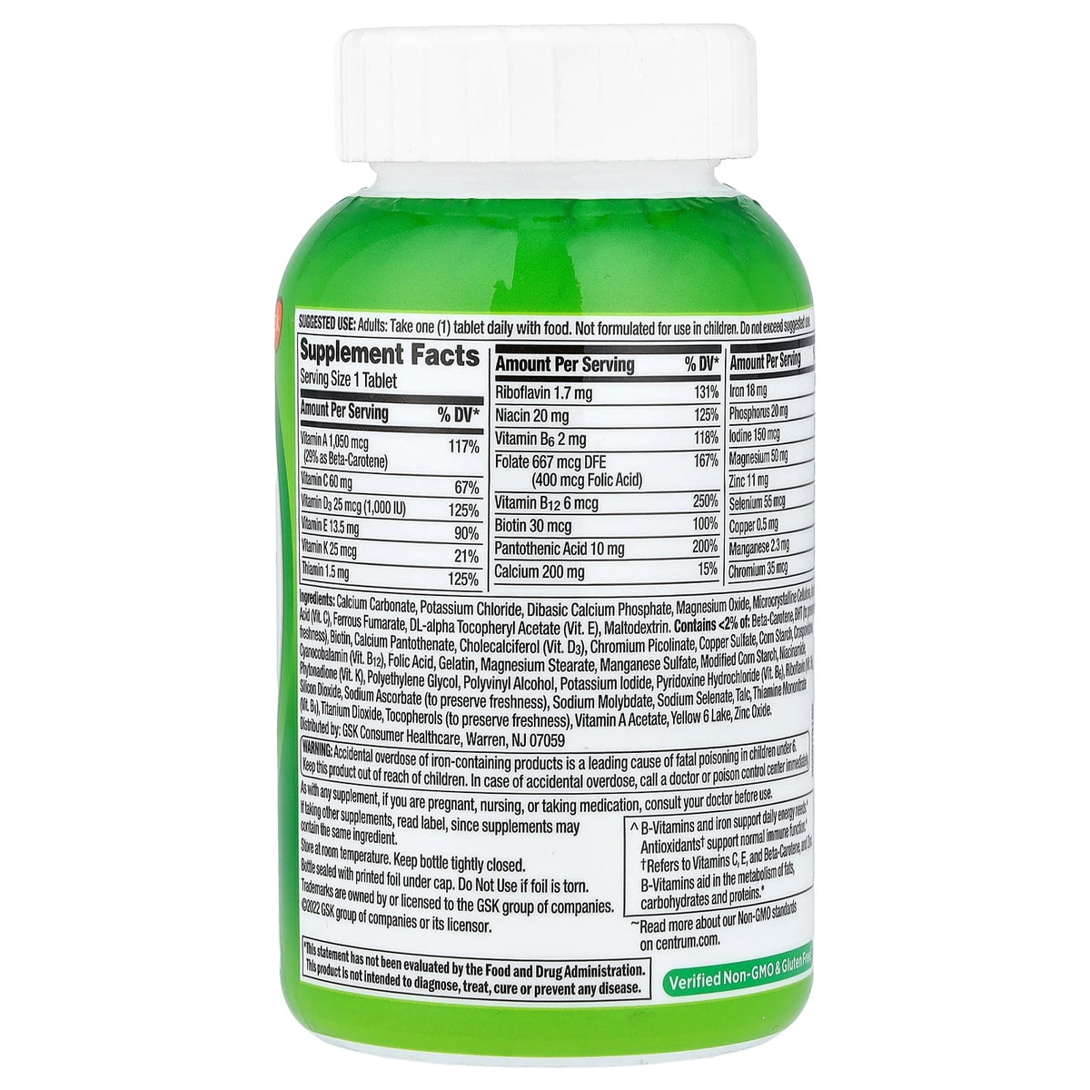 Centrum Adults Multivitamin, 200 Tablets — alternate product view
