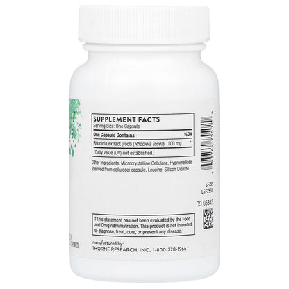 Thorne Rhodiola, 60 Capsules (100 mg per Capsule) - view 2