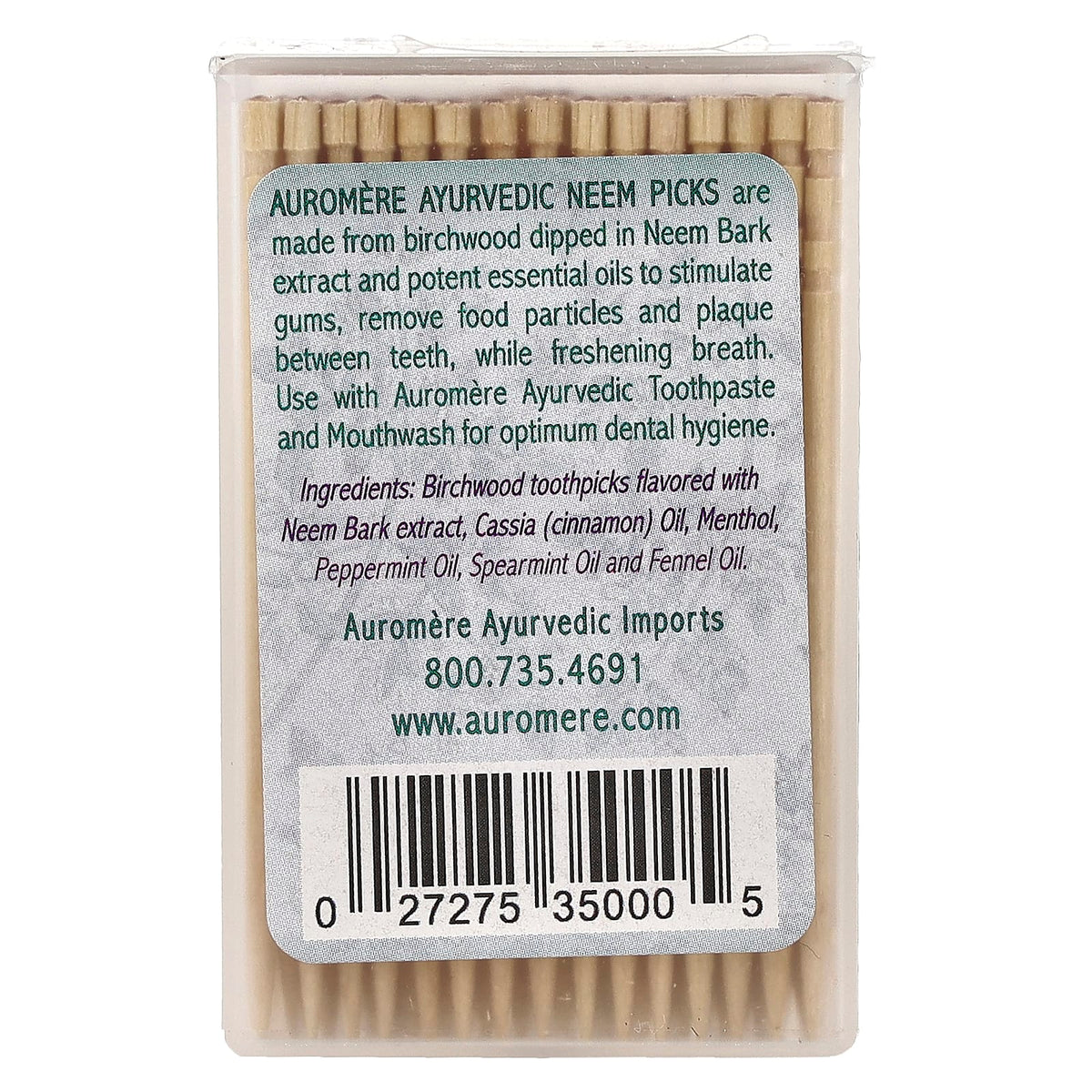 Auromere Ayurvedic Toothpicks, Neem Picks, 100 Pieces — alternate product view