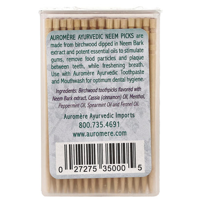 Auromere Ayurvedic Toothpicks, Neem Picks, 100 Pieces - view 2