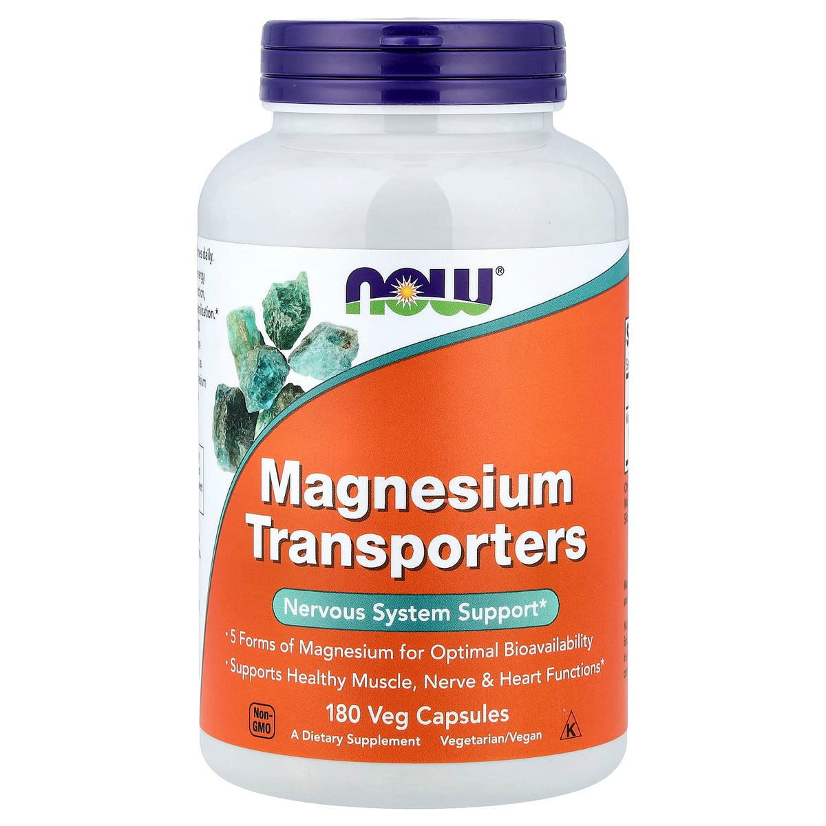 NOW Foods Magnesium Transporters, 180 Veg Capsules (120 mg per Capsule) — product view