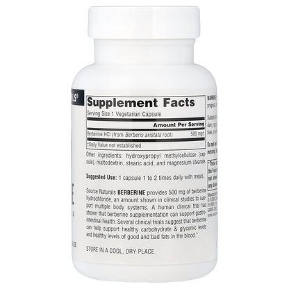 Source Naturals Berberine 500 mg, 60 Vegetarian Capsules - view 2