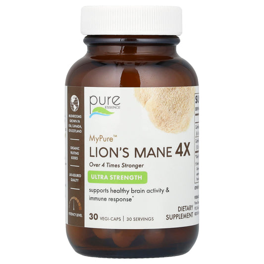 Pure Essence MyPure Lion's Mane 4X Ultra Strength - 30 Vegi-Caps