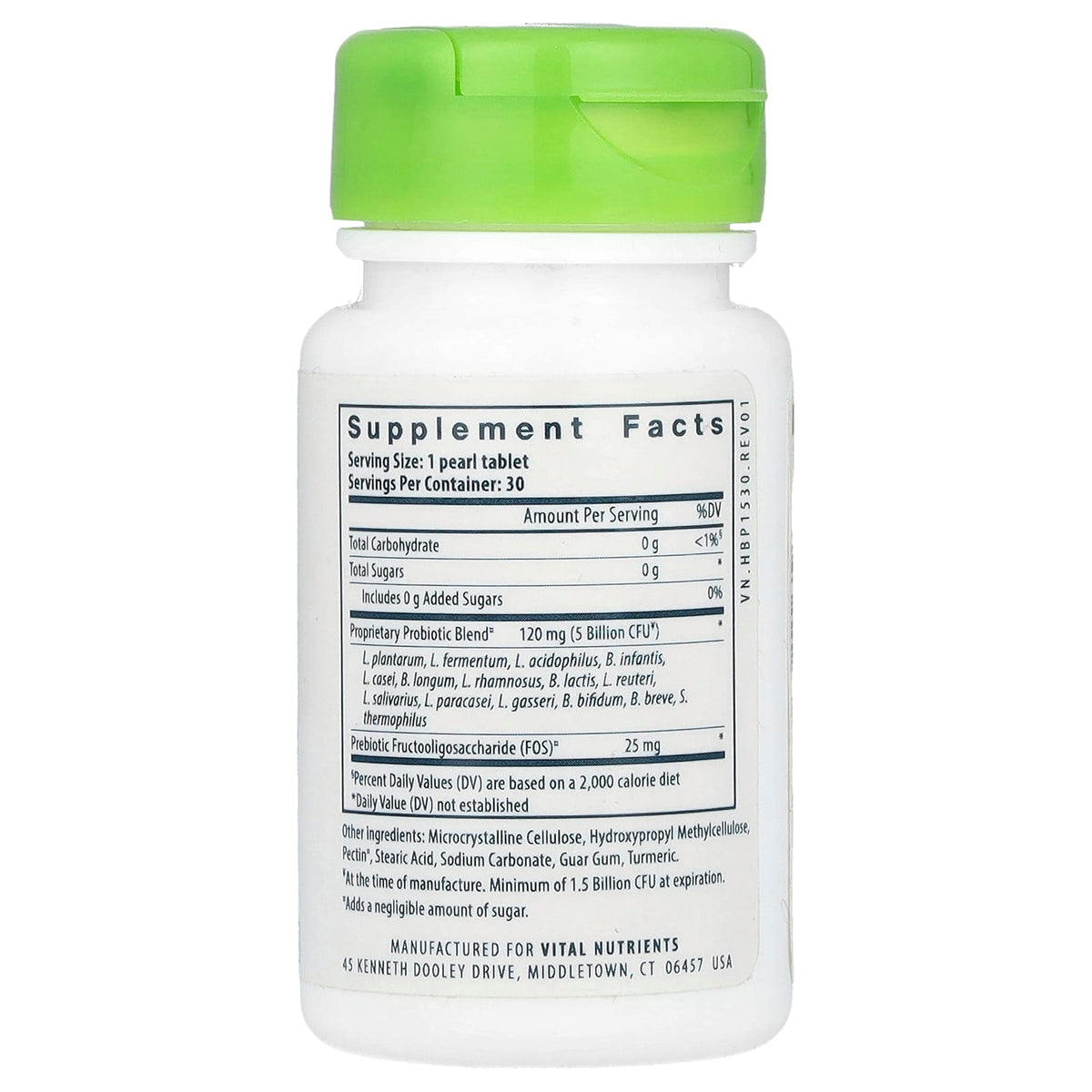 Vital Nutrients Hyperbiotics Pro-15 Pre + Probiotic, 30 Vegan Micro-Pearls - view 2