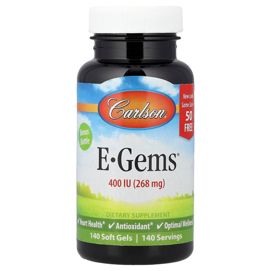 Carlson E-Gems Vitamin E 400 IU (268 mg) 140 Soft Gels