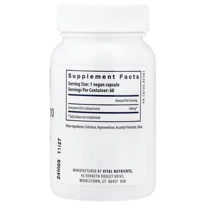 Vital Nutrients Coenzyme Q10 100 mg 60 Vegan Capsules - view 2