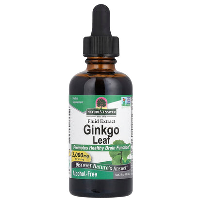 Nature's Answer Ginkgo Leaf Fluid Extract, Alcohol-Free, 60 ml (2 fl oz)