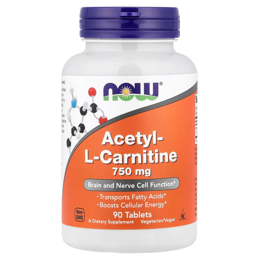 NOW Foods Acetyl-L Carnitine, 750 mg, 90 Tablets