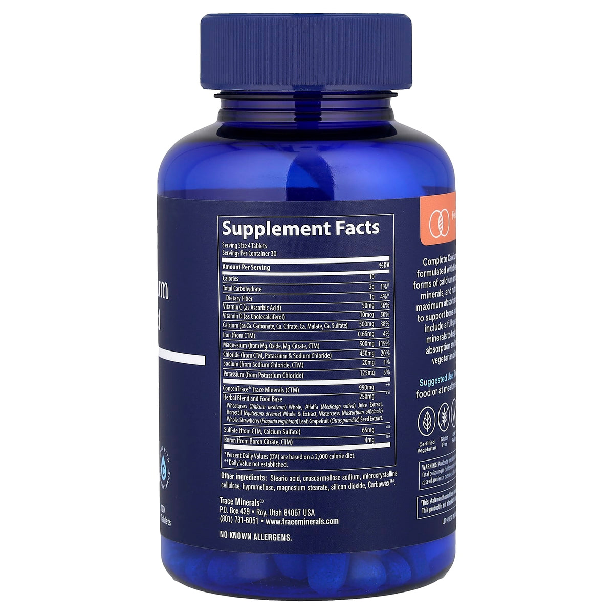 Trace Complete Calcium & Magnesium 1:1, 120 Tablets - view 2