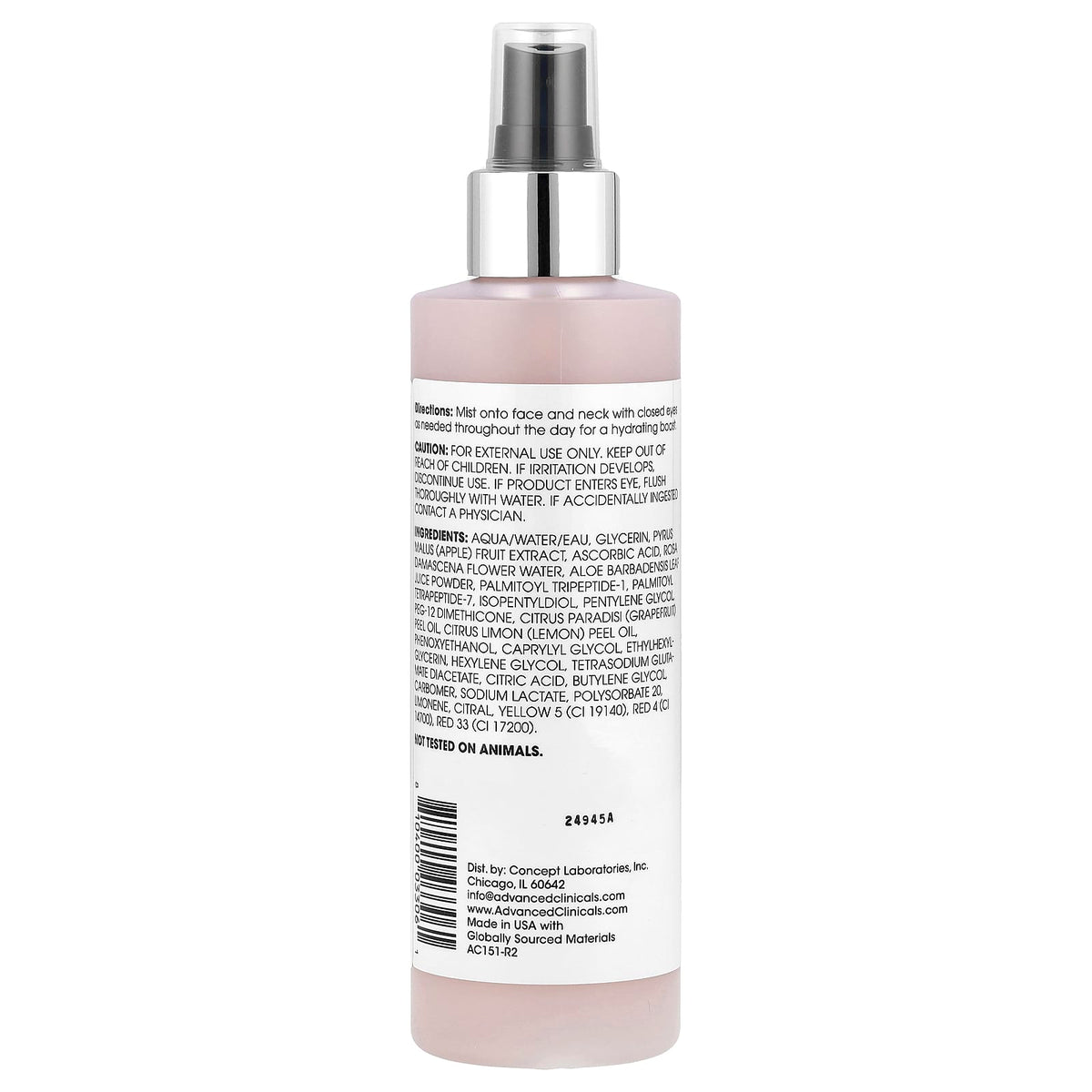 Advanced Clinicals C-Glow Vitamin C + Peptides Toner 237 ml (8 fl oz) - view 2
