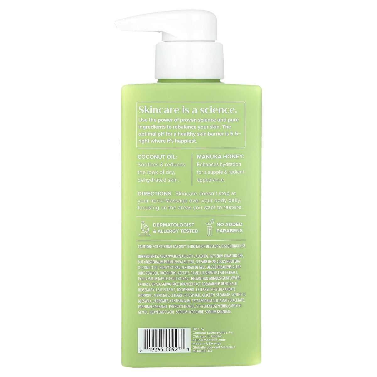 Medix 5.5 Coconut Oil + Manuka Honey Body Treatment Cream 444 ml (15 fl oz) — alternate product view