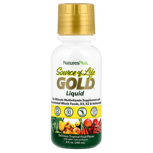 NaturesPlus Source of Life Gold Liquid Tropical Fruit 8 fl oz (240 ml)