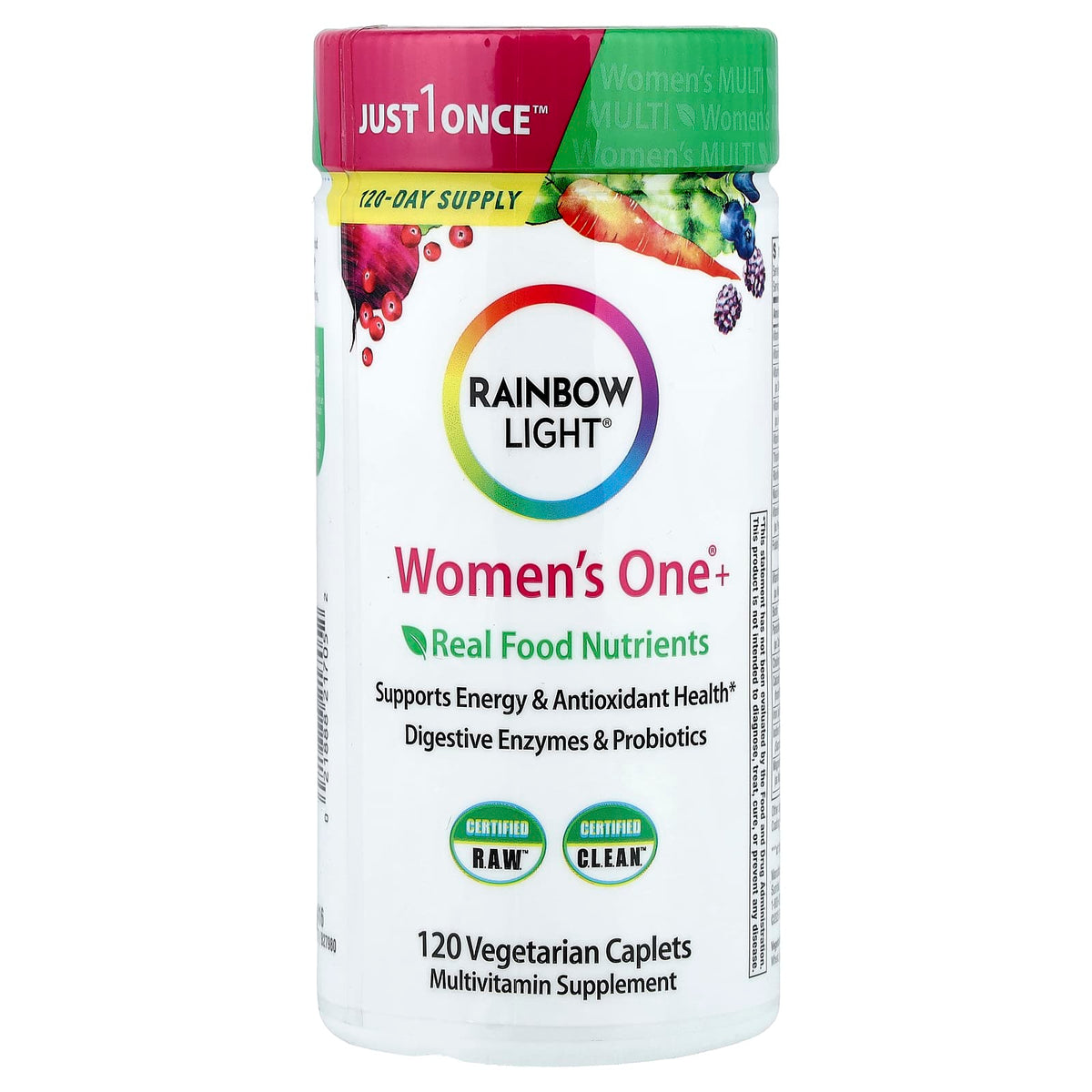 Rainbow Light Women's One+ Real Food Nutrients, 120 Vegetarian Caplets