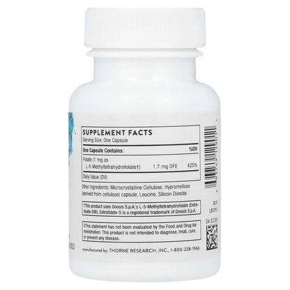 Thorne 5-MTHF, 1 mg, 60 Capsules - view 2