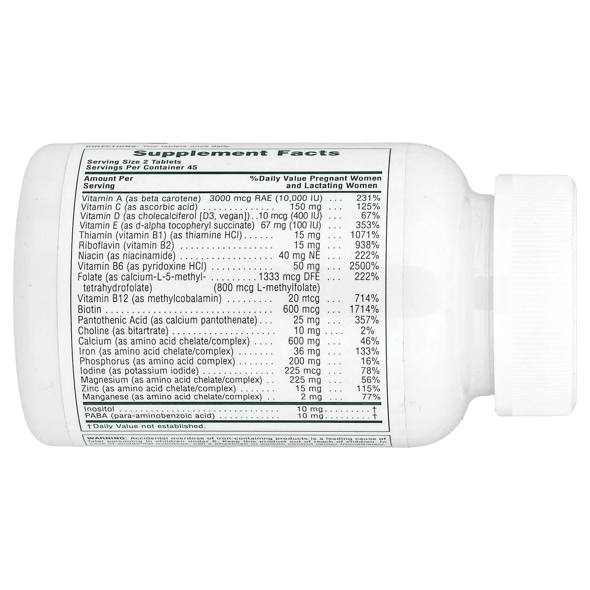NaturesPlus Ultra Prenatal Multivitamin, 90 Tablets - view 2
