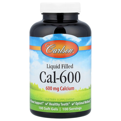 Carlson Liquid Filled Cal-600 600 mg Calcium, 100 Soft Gels