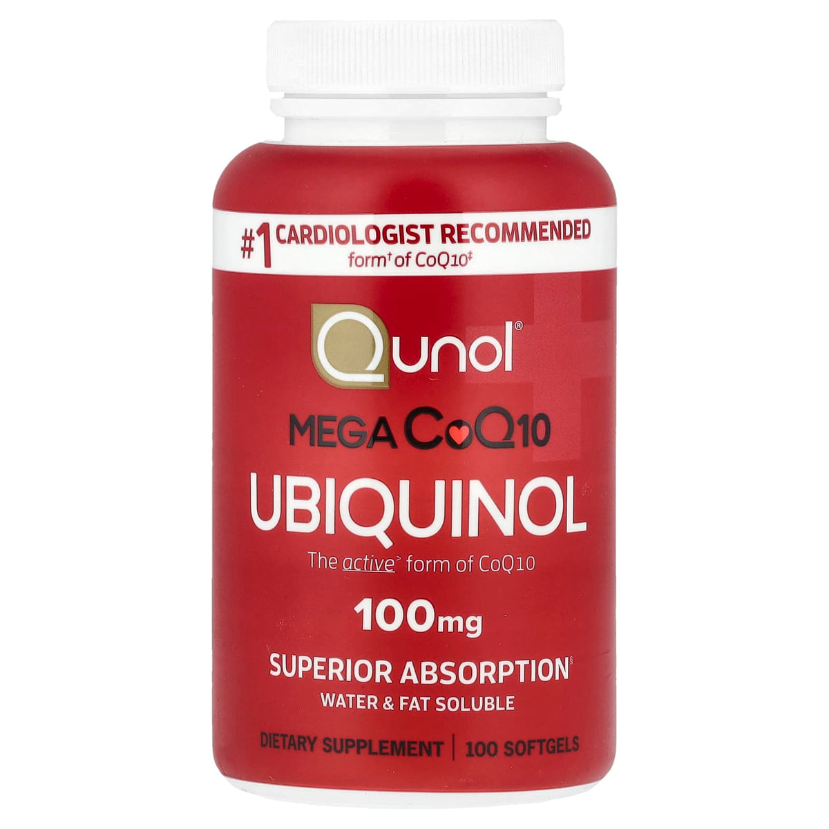 Qunol Mega CoQ10 Ubiquinol 100 mg, 100 Softgels