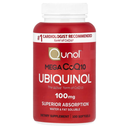 Qunol Mega CoQ10 Ubiquinol 100 mg, 100 Softgels