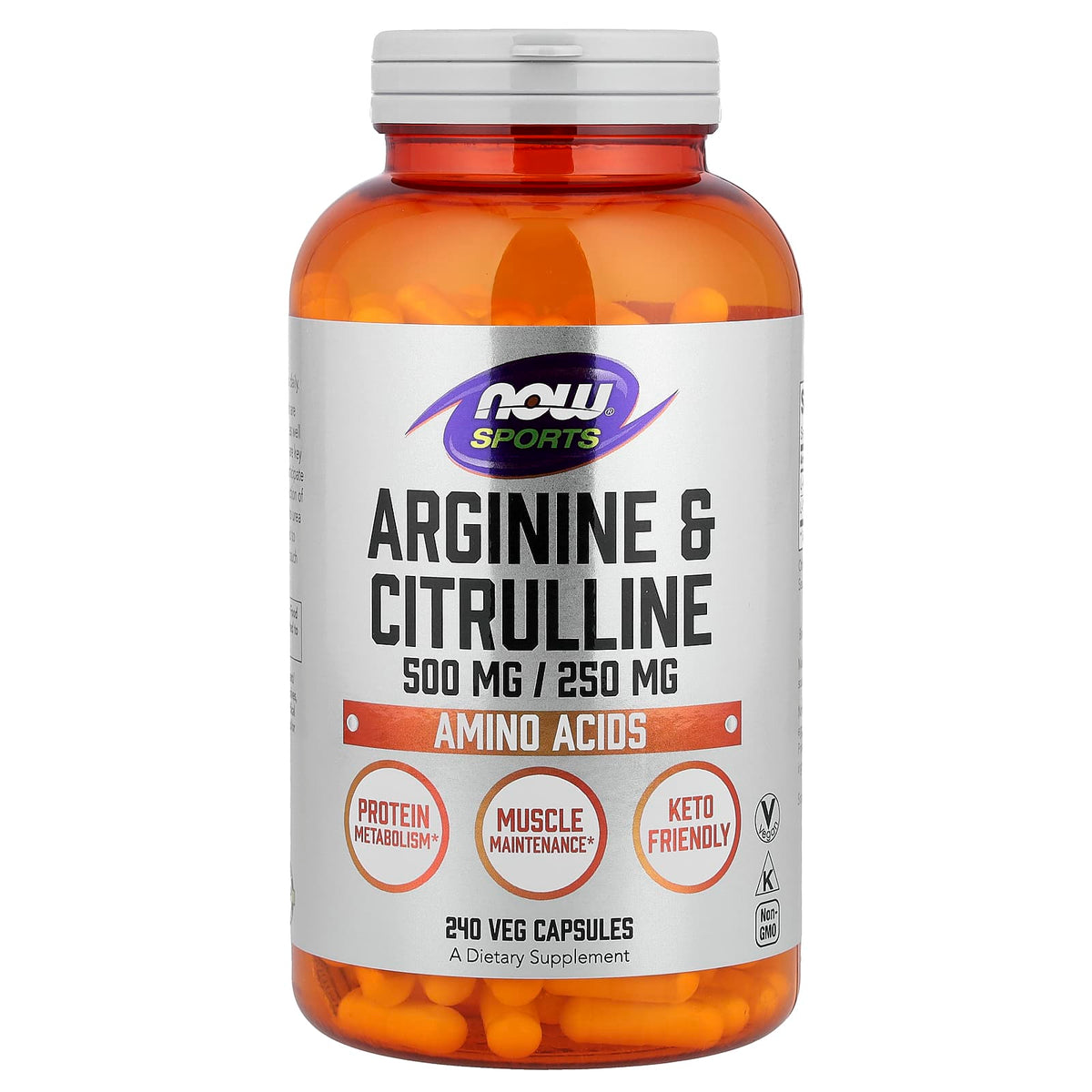 NOW Foods Sports Arginine & Citrulline, 240 Veg Capsules — product view