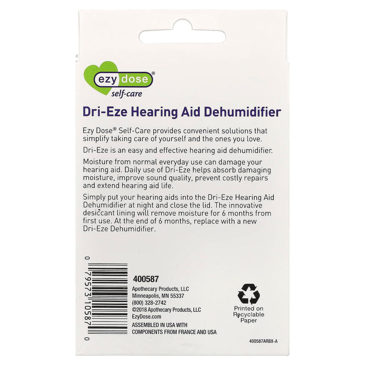 Ezy Dose Self-Care Dri-Eze Hearing Aid Dehumidifier Kit, 2 Piece Kit - view 2