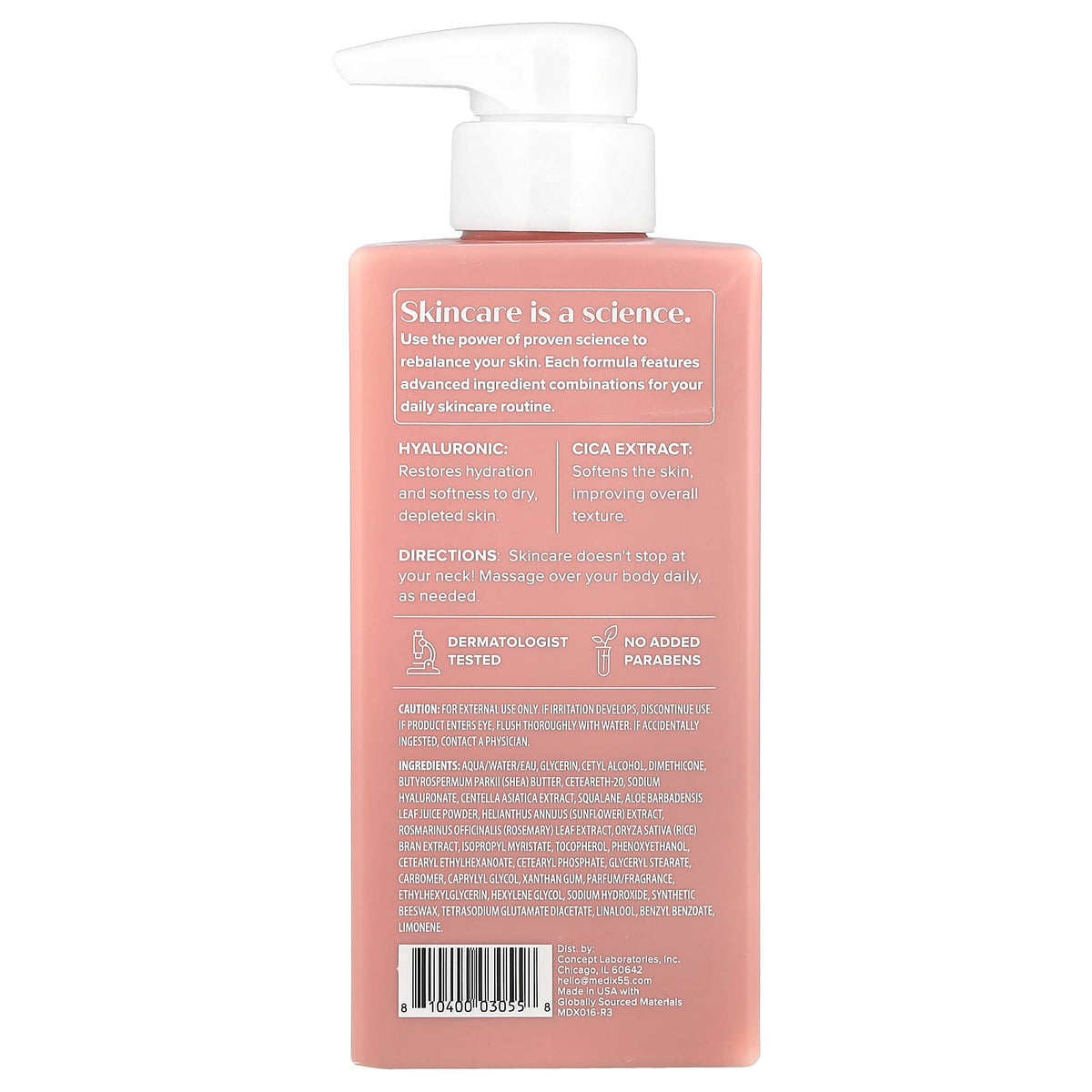 Medix 5.5 Hyaluronic + Cica Extract Body Cream 444 ml (15 fl oz) — alternate product view