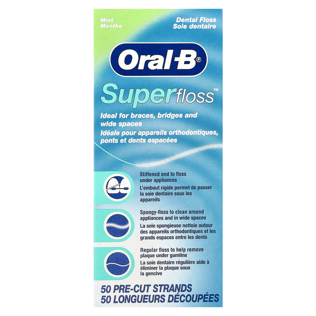 Oral-B Super Floss, Mint, 50 Pre-Cut Strands — product view