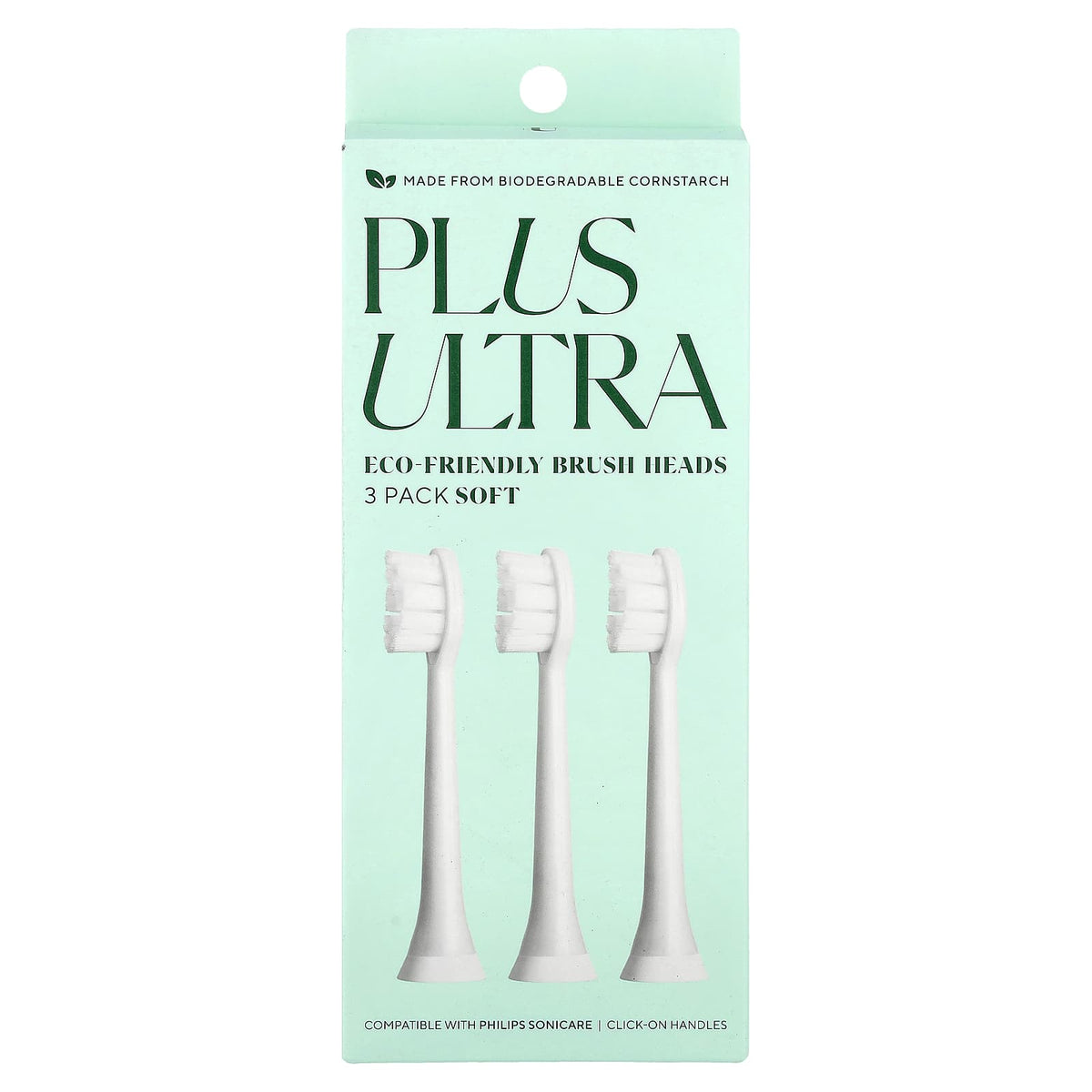 Plus Ultra Eco-Friendly Brush Heads, Soft, Pack of 3