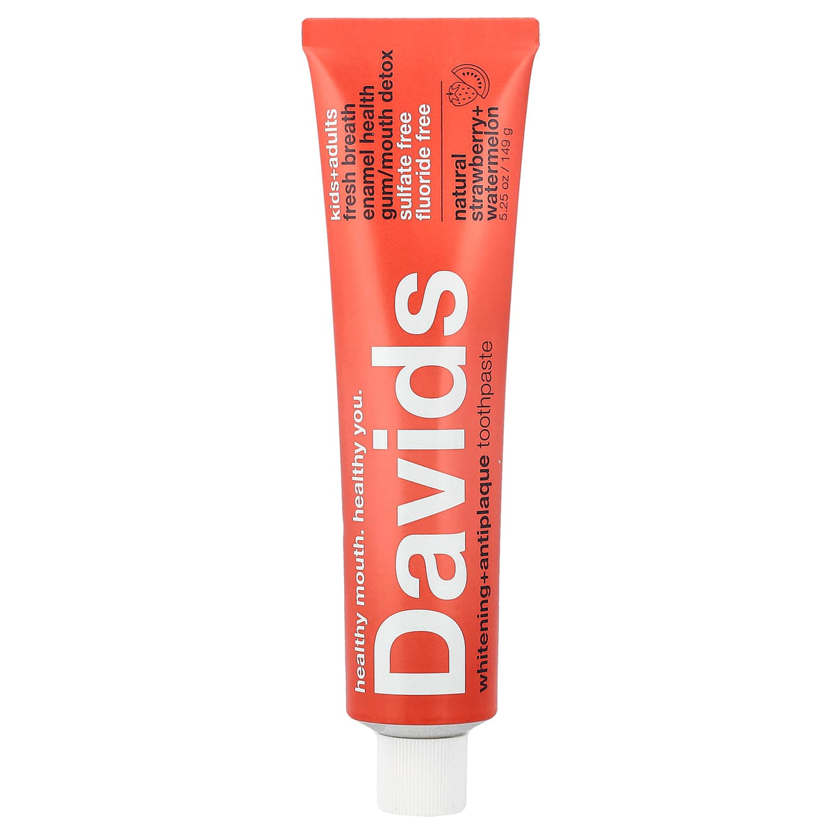Davids Whitening + Antiplaque Toothpaste, Strawberry Watermelon, 149 g