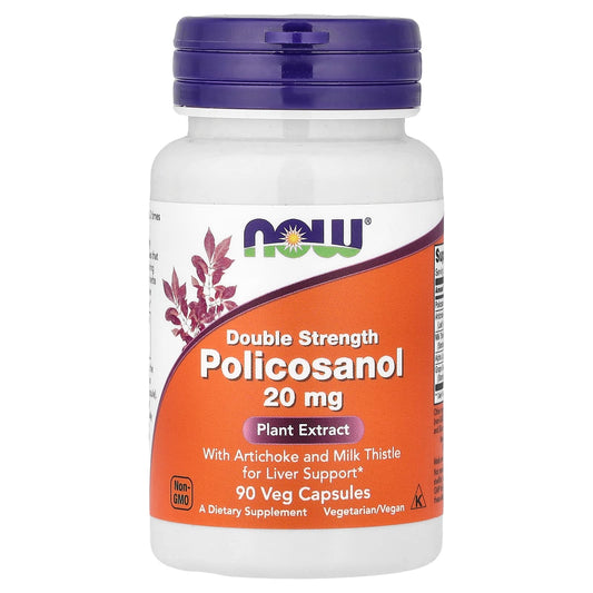 NOW Foods Policosanol, 20 mg, 90 Veg Capsules