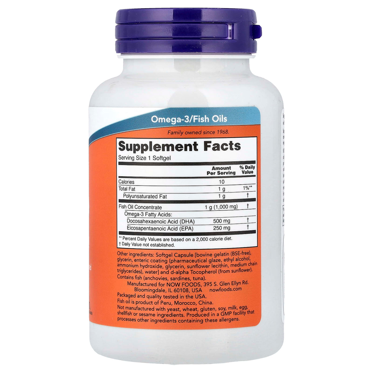 NOW Foods DHA-500 Fish Oil, 90 Softgels — alternate product view
