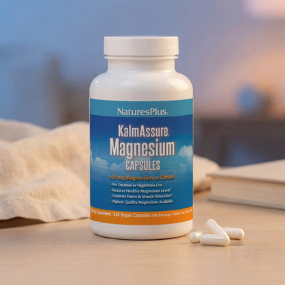NaturesPlus KalmAssure Magnesium, 240 Vegan Capsules (105 mg per Capsule) - view 5