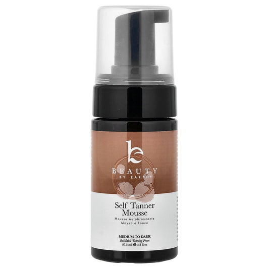 Beauty By Earth Self Tan Mousse, Medium to Dark, 97.5 ml (3.3 fl oz)