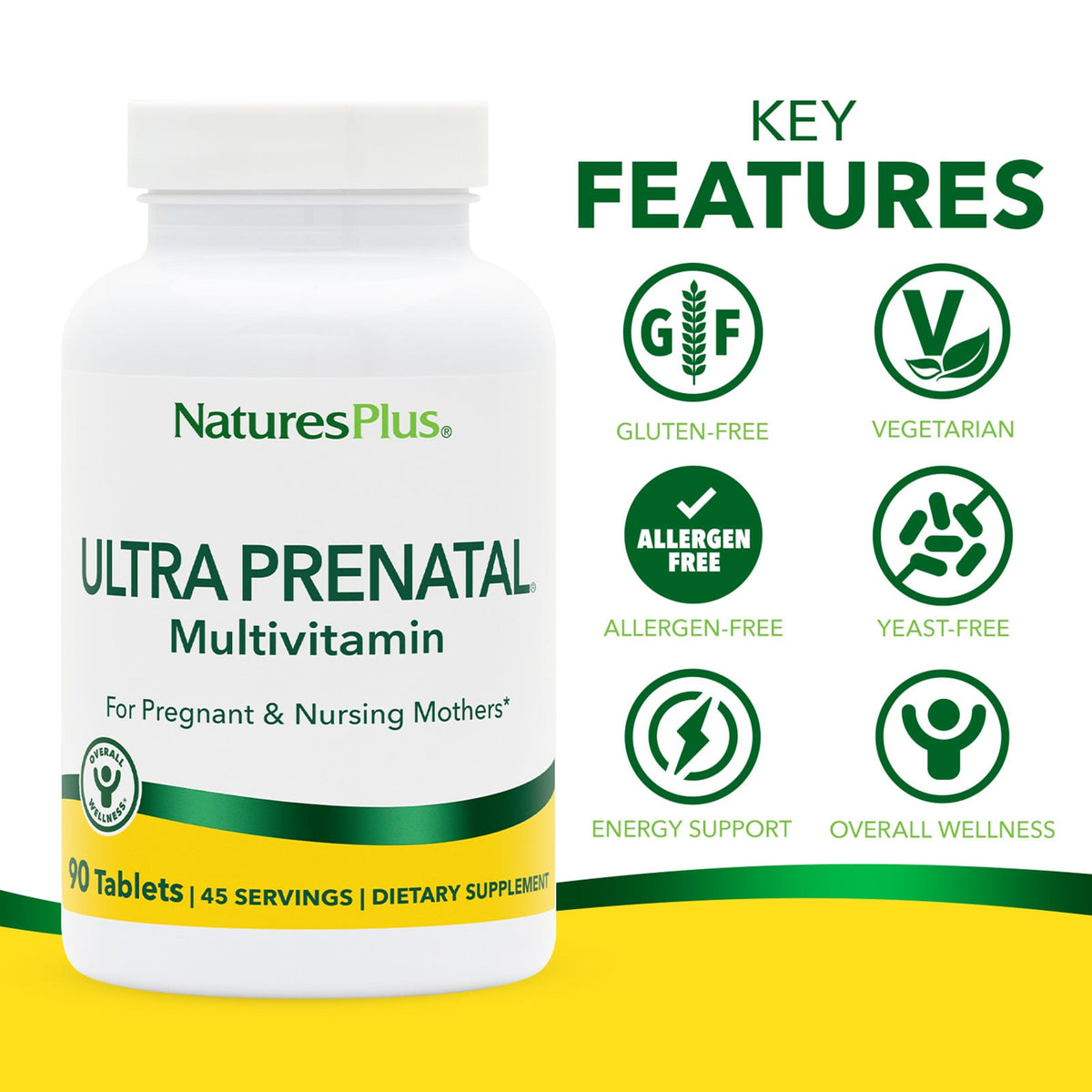 NaturesPlus Ultra Prenatal Multivitamin, 90 Tablets - view 4