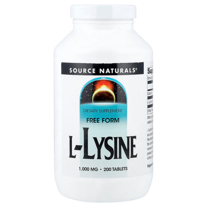 Source Naturals L-Lysine, 1,000 mg, 200 Tablets