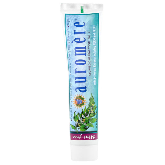 Auromere Ayurvedic Herbal Toothpaste, Mint-Free, Licorice Flavour, 117 g
