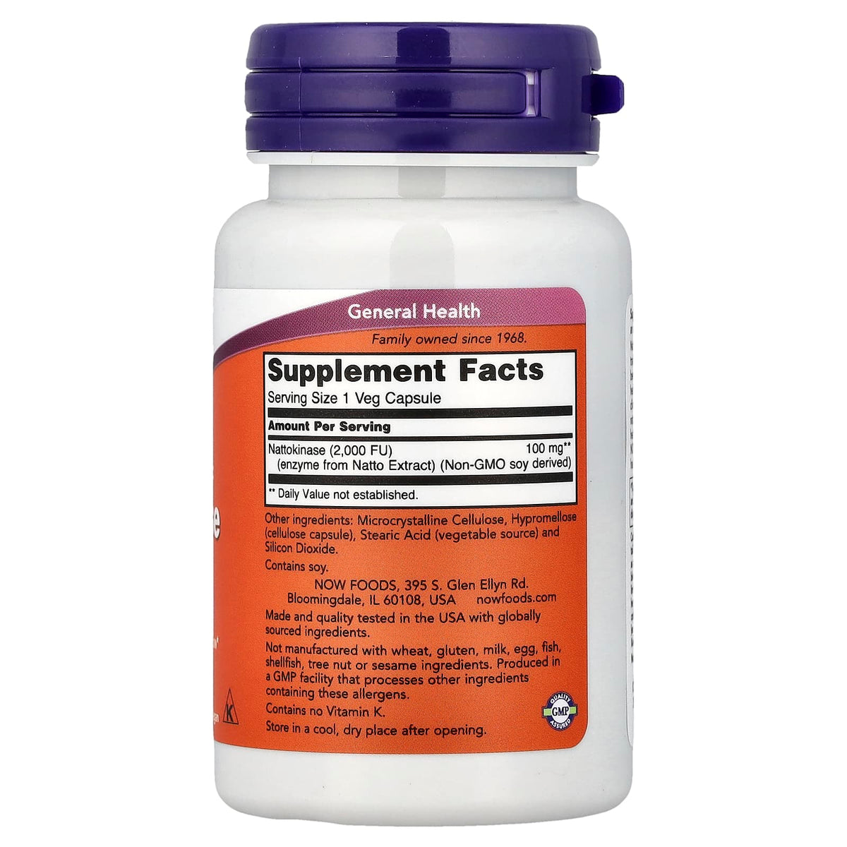 NOW Foods Nattokinase, 100 mg, 60 Veg Capsules — alternate product view