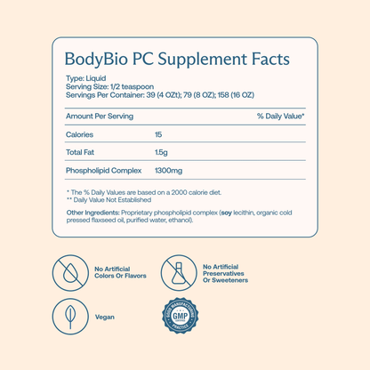 BodyBio PC Liposomal Phospholipid Complex, 236 ml (8 fl oz) - view 3