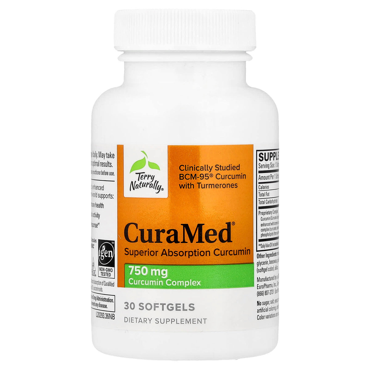 Terry Naturally CuraMed Curcumin, 750 mg, 30 Softgels - view 3