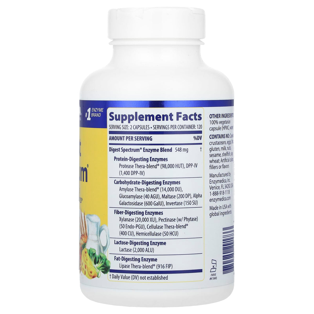 Enzymedica Digest Spectrum, 240 Capsules - view 2