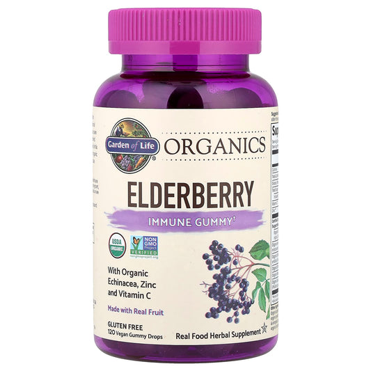 Garden of Life Organics Elderberry Immune Gummy, 120 Vegan Gummy Drops