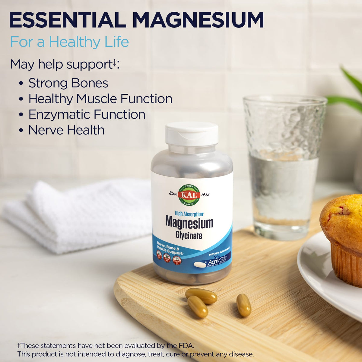 KAL Magnesium Glycinate, 105 mg per Softgel, 180 Softgels - view 3